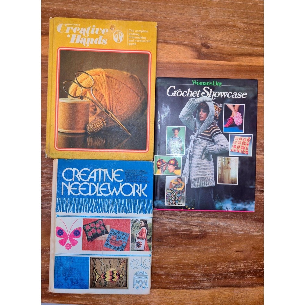Greystone Vintage Craft Books Unisex OS Multicolored Crochet Knitting Lot Retro